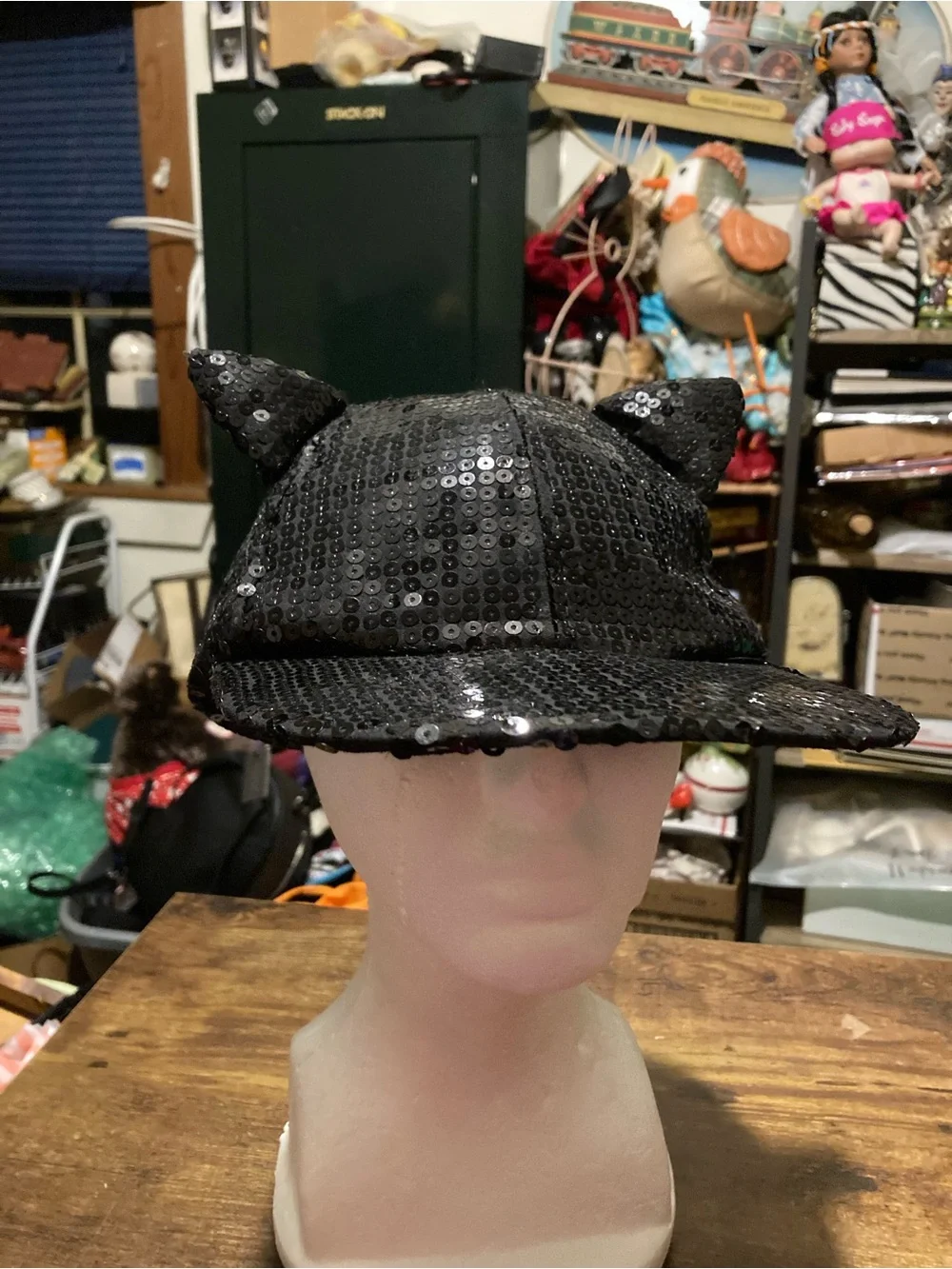 Justice black sequin baseball cap
